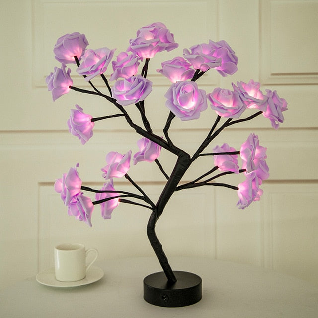 LED Rosenbaum Dekoleuchte – 45 cm, warmweiß, biegsame Äste, USB oder Batteriebetrieb