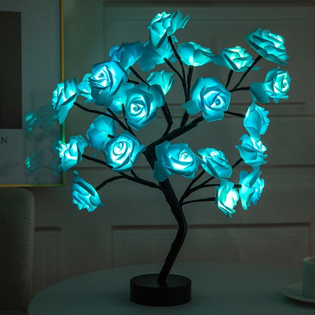 LED Rosenbaum Dekoleuchte – 45 cm, warmweiß, biegsame Äste, USB oder Batteriebetrieb