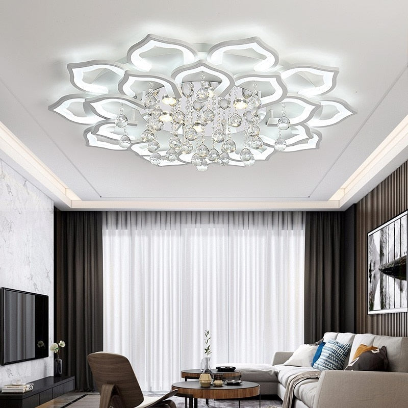 Kristall Deckenlampe LED – Dimmbar mit Fernbedienung & 3 Lichtfarben