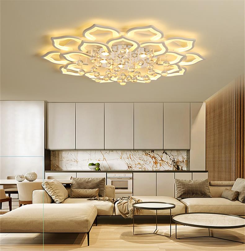 Kristall Deckenlampe LED – Dimmbar mit Fernbedienung & 3 Lichtfarben