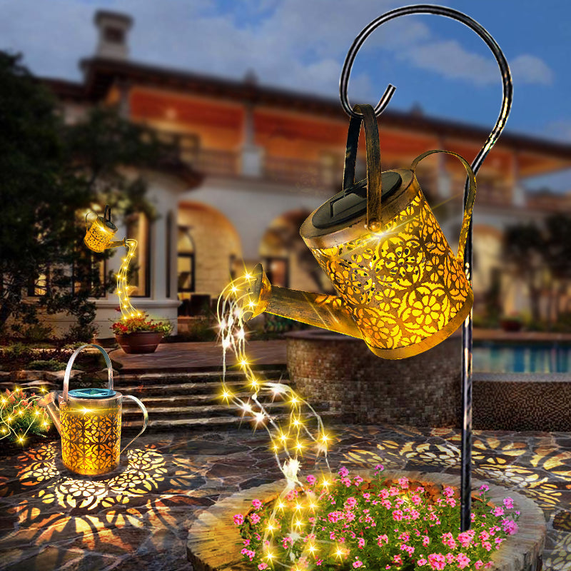 Solar Gartenleuchte Wasserfall – LED Deko-Licht 80cm warmweiß für Außenbereiche
