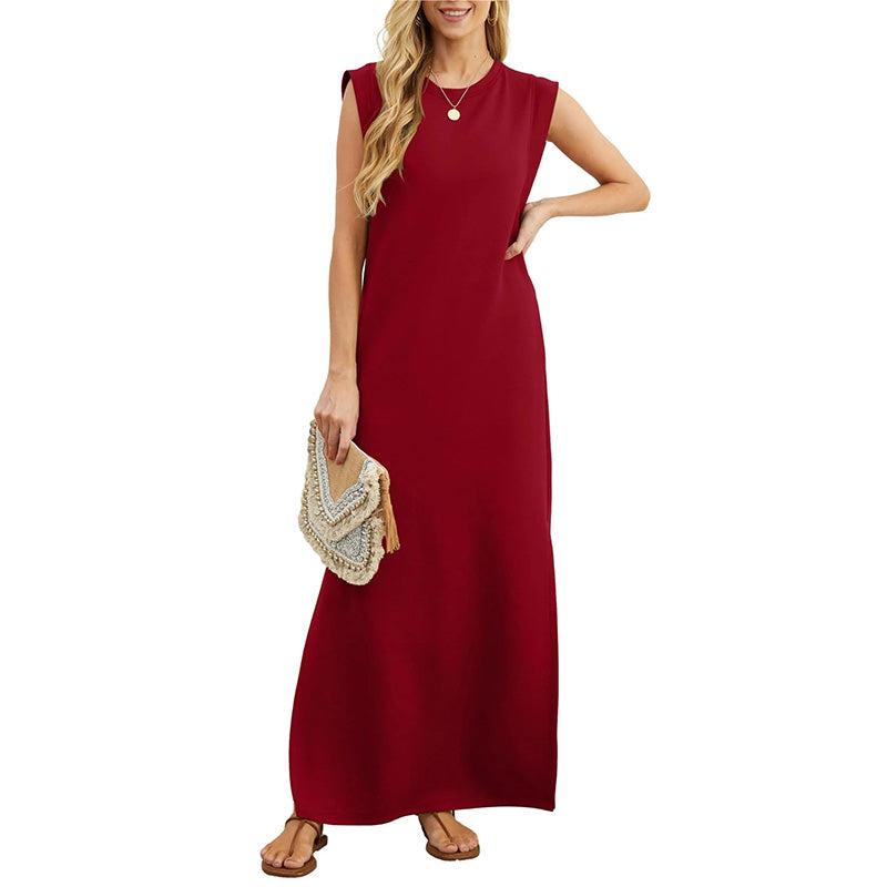 Maxikleid Leinen Sommerkleid Freizeit Langärmelig Luftig Elegant