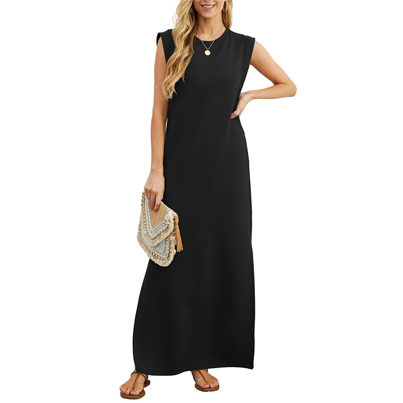 Maxikleid Leinen Sommerkleid Freizeit Langärmelig Luftig Elegant