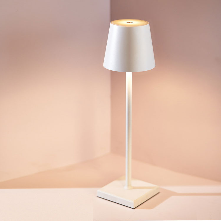 LED Tischlampe kabellos – Aluminium dimmbar mit Touch & Akku bis 28h