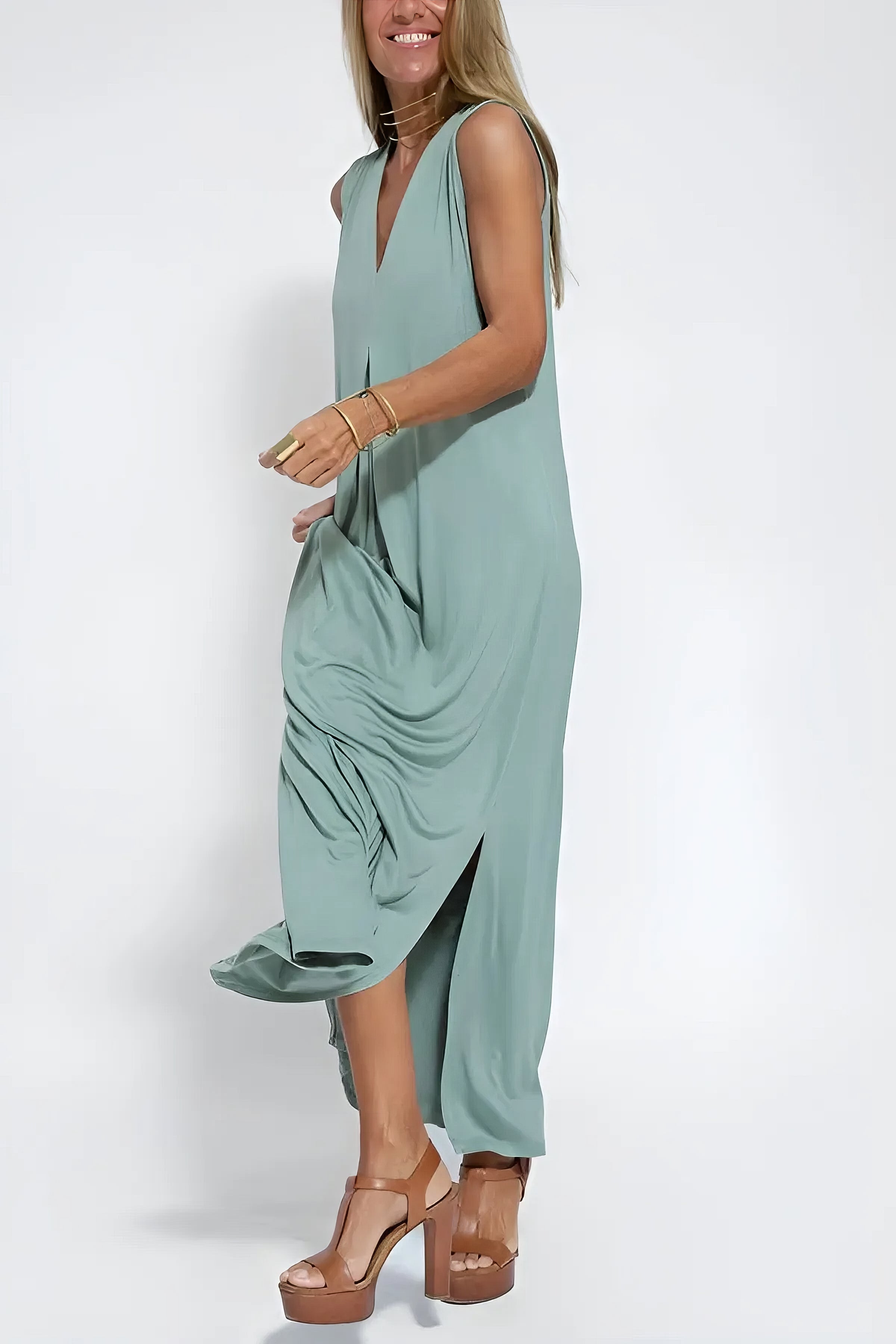 Maxikleid mit Strickjacke Set - Elegant für Hochzeit oder Abendveranstaltung